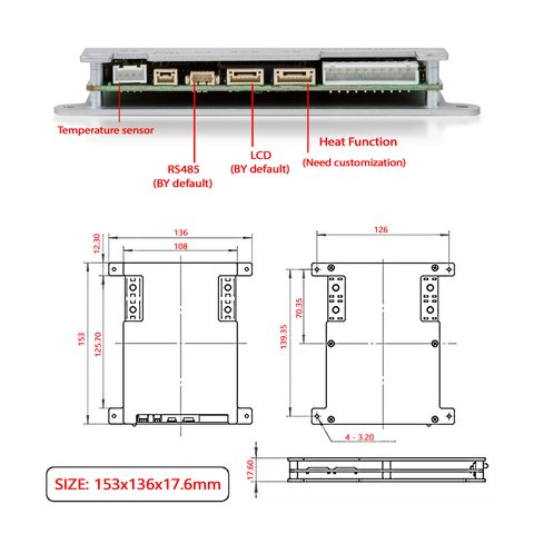 BMS-контроллер JIKONG JK-B2A8S20P-HC, 200 A, для LiFePO4/Li-ion/LTO аккумуляторов Превью 4