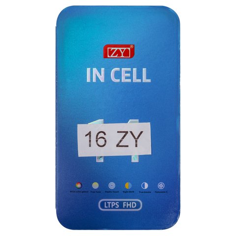 Дисплей для iPhone 16, чорний, з рамкою, Copy, (TFT), ZY, LTPS FHD Прев'ю 1