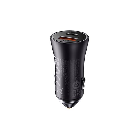 Car Charger Baseus Golden Contactor Max, (gray, Quick Charge, 60 W, 8 A, 2 outputs, 12-24 V) #CGJM000113 Preview 1