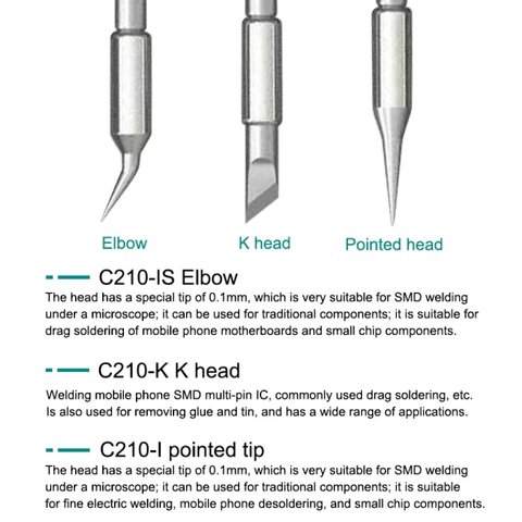 Soldering Iron Tip GVM C210-IS, (with a bend) Preview 2
