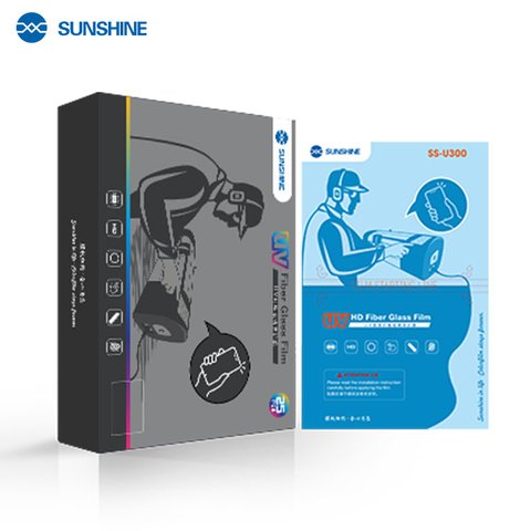 Protective Film Sunshine SS-U300, (with UV lamp, Pet Soft, HD, UV curing, 25 pcs, 180 mm, 120 mm, 250 µm) Preview 2