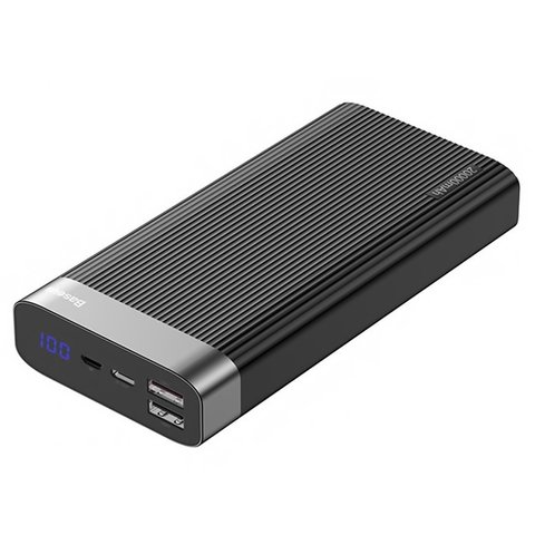 Power bank Baseus BS-20KP201, 20000 mAh, Type C puertos 5-9V 2A/12V 1,5A, 2 puertos USB 5V 2A/5-9V 2A/12V 1.5A, 145.6×71×28 mm, negro, #PPALL-APX01 Vista previa  2