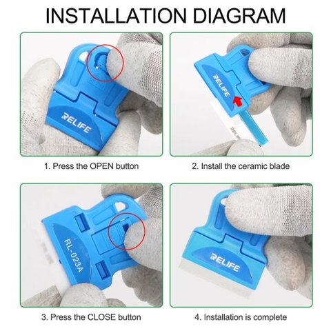 Raspador para adhesivo RELIFE RL-023A, con cuchilla, 3 uds Vista previa  6