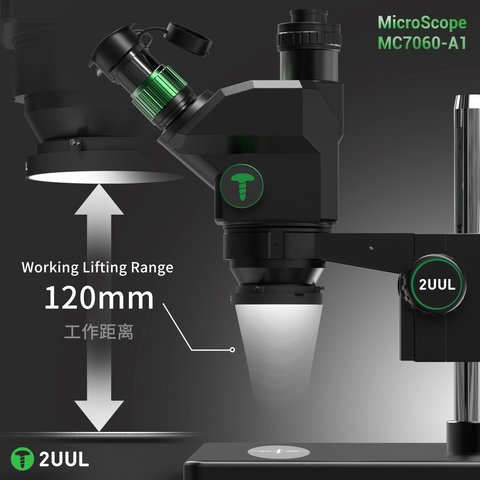 Microscopio 2UUL MC7060-A1, trinocular, 7X-60X Vista previa  5