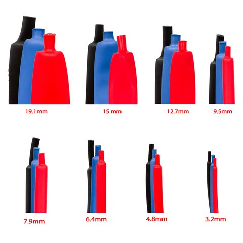 Термозбіжна трубка, 1 м, 12,7 мм, червона, з клеєм Прев'ю 1