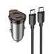 Автомобильное зарядное устройство Hoco NZ16B, черное, Power Delivery (PD), c кабелем USB тип-C к USB тип-C, 45 Вт, 2 порта, 12-24 B, #6942007644792 Превью 3