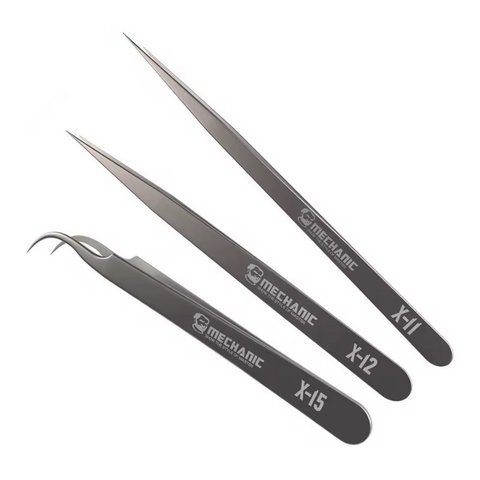 Пінцет монтажний Mechanic X-15, вигнутий, антистатичний, 115 мм Прев'ю 4