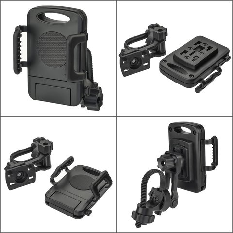 Держатель 358, с поворотным механизмом, велосипедный, черный, пластик Превью 1