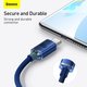 USB кабель Baseus Crystal Shine Series, USB тип-C, USB тип-A, 120 см, 100 Вт, синий, в нейлоновой оплетке, #CAJY000403 Превью 1