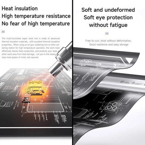 Коврик монтажный Mechanic V77, силиконовый, антистатический, 600 мм, 350 мм Превью 1