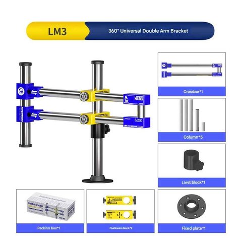 Штатив для мікроскопа Mechanic LM3, подвійний Прев'ю 5